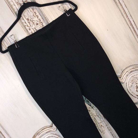 Chicos Rayon Blend Heavy Knit Pull on Straight Leg Black Pants Size 00 Regular - Picture 2 of 9
